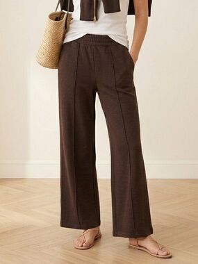 Varley Double Soft The Wide Leg 30" Pant in Coffee Bean Marl